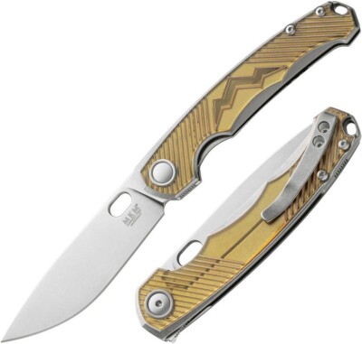 MKM-Maniago Knife Makers Folding Knife 3.25 MagnaCut Steel Blade Titanium/Ultem