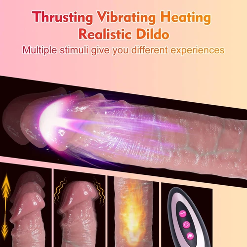Telescopic Realistic Thrusting Dildo Vibrator Sex Toys for Women Remote Control - Picture 8 of 25