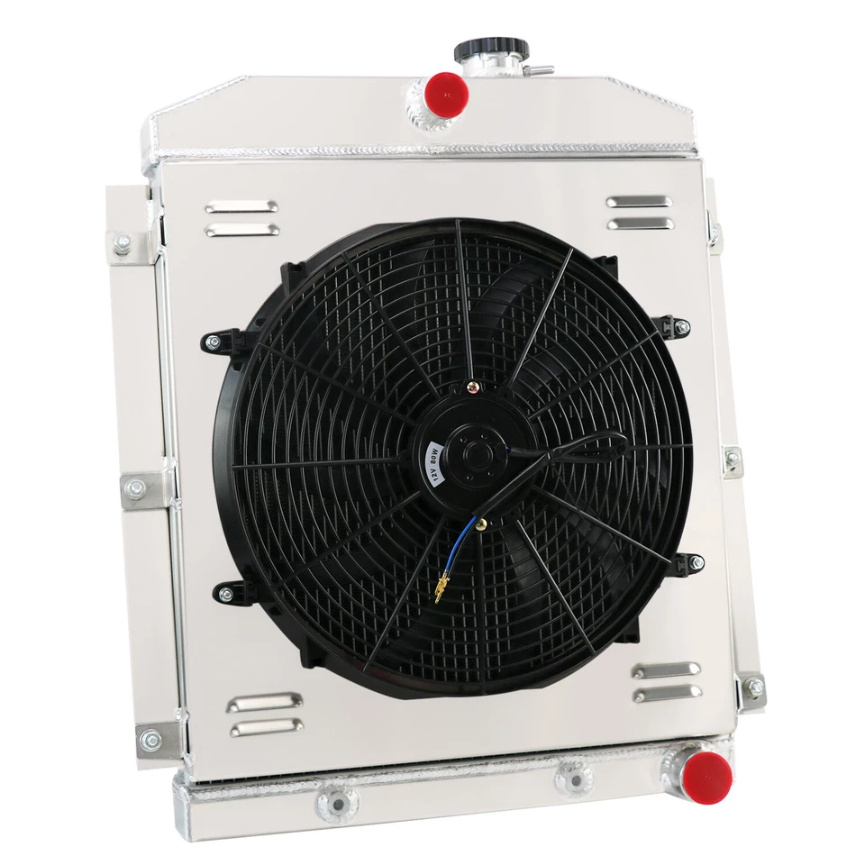 4 Row Aluminum Radiator+Shroud Fan for 1947-1954 Chevy 3100/3600/3800/3900 Truck Foto 4 de 4