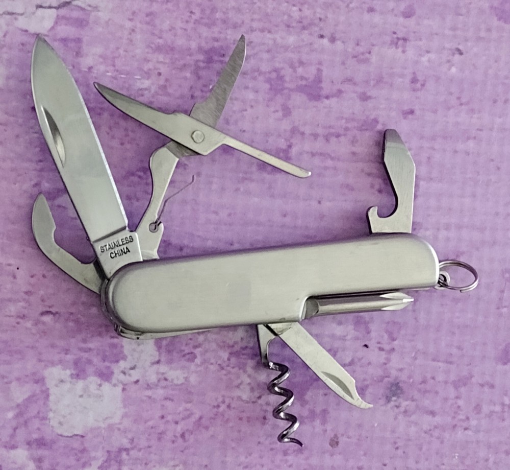 Stainless Steel Multi Tool Pocket Knife with Faust Towing PA Box Logo Stainless Steel Multi Tool Pocket Knife with Faust Towing PA Box Logo