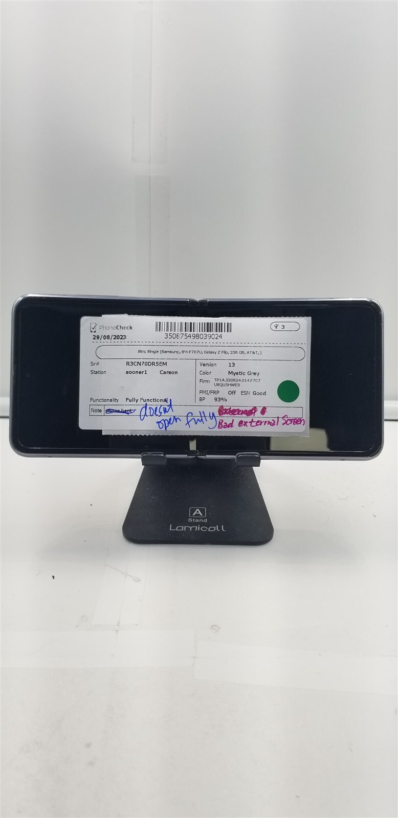 Samsung Galaxy Z Flip 256GB Gray SM-F707U (Unlocked) - Reduced Price! - DW4440