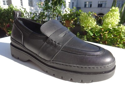 KLEMAN Dam PREMIUM Plateau Schuhe Loafer Leder Schwarz France Gr.41 Neuw