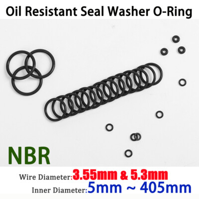Oil Resistant Seal Gaskets O-Ring NBR Rubber Corrosion Resistant Wear 3.55/5.3mm