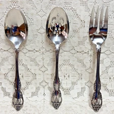 Oneida Community Brahms Hostess Serving Set Pierced 18/8 Stainless Crocker 3 Pcs