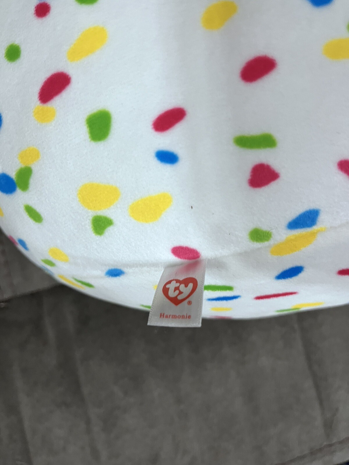 Ty Squish-A-Boo Harmonie White With Multicolor Spots 10" Plush Toy