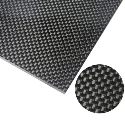FANCYWING 400X500X2.5MM Carbon Fiber Sheet 100% 3K Carbon Fiber Laminate Plate Plain Weave Panel Sheet 2.5MM Thickness(Glossy Surface
