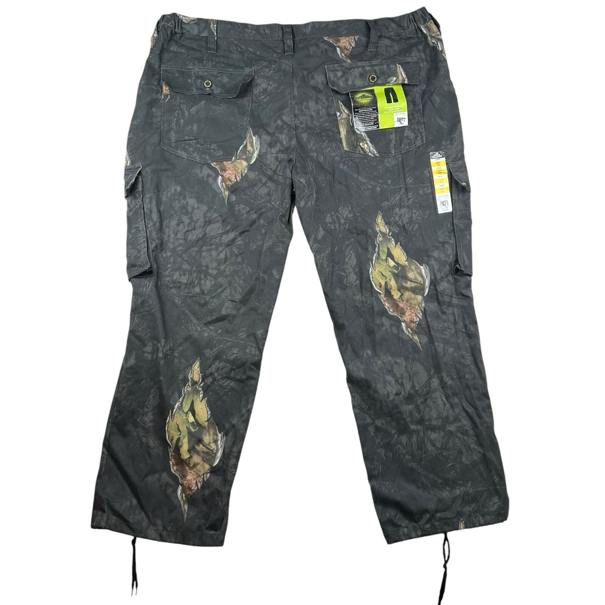 New Mossy Oak Men Break-Up Eclipse Cargo Pants Black Camo Sz