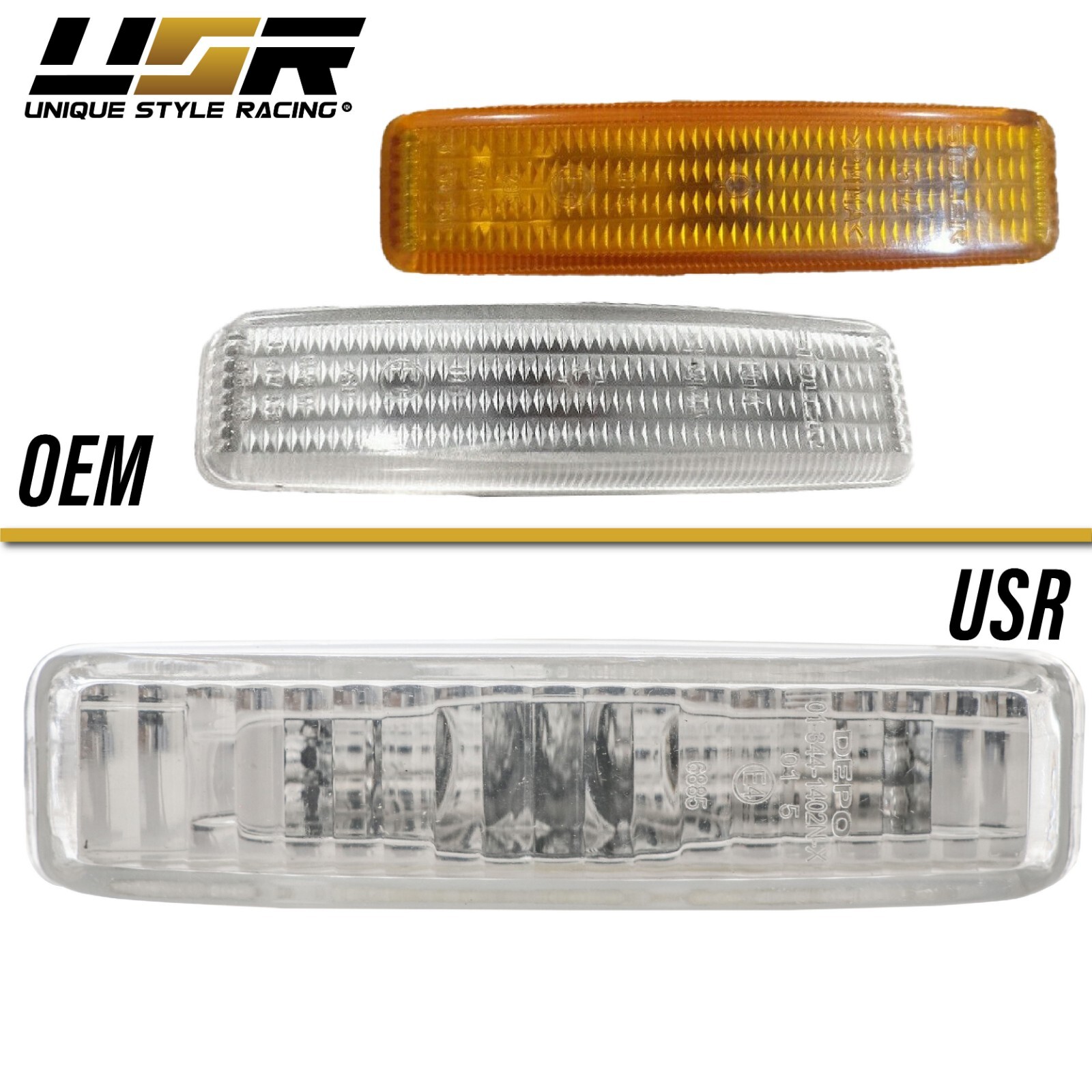 DEPO Ship 1997-2003 BMW 5 Series E39 Euro Clear Side Marker Lights  
