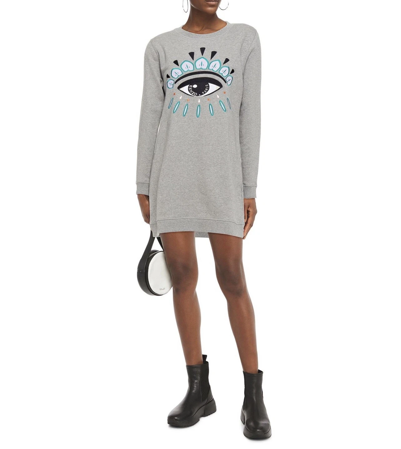 Nuova felpa Kenzo Nagai Eye abito grigio taglia XS US 2