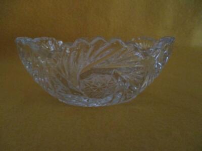 Heavy Clear Glass Star Design Fruit Bowl See Saw Edge Multiple Available Excel