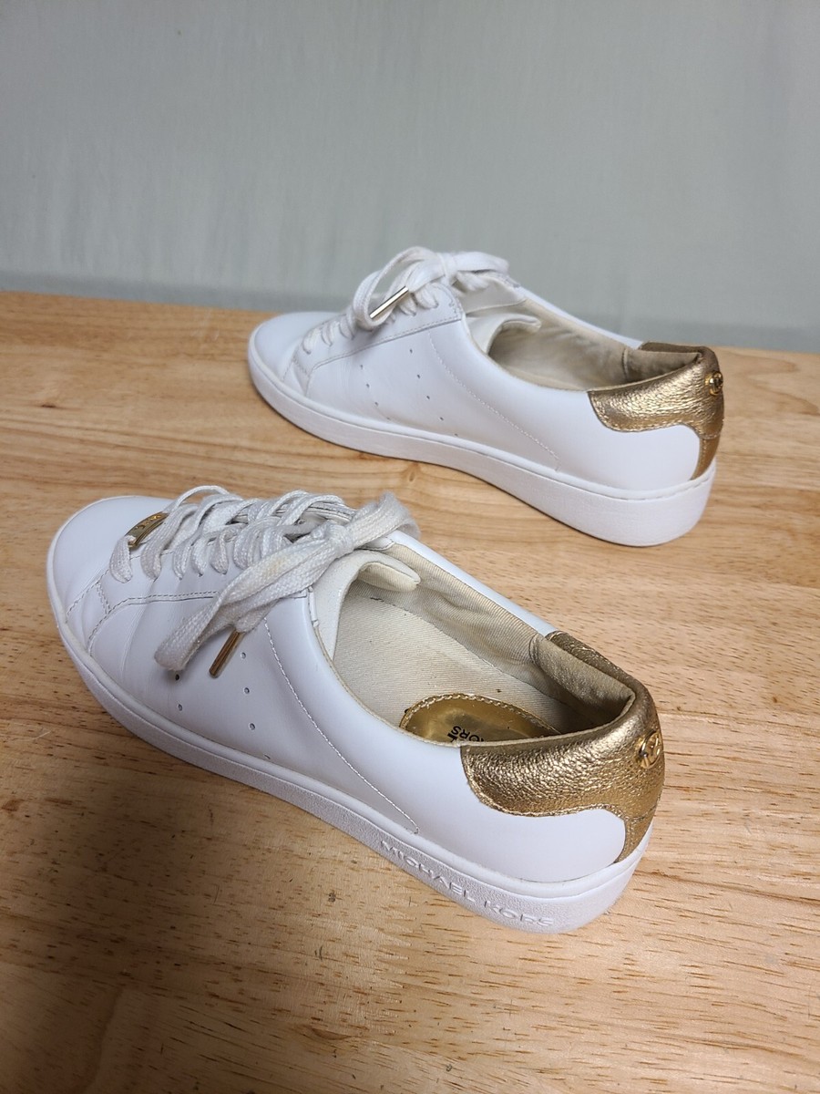 スニーカー Michael Kors Woman Sneakers White 43R5HAFS3L 085 Michael Kors Womens Sneacker. Size 7. White With Gold Trim