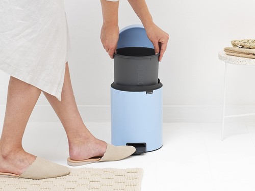 New Icon Step Trash Can (1.3 Gal/Dreamy Blue) Soft Closing Kitchen Garbage/Recyc - Picture 5 of 9