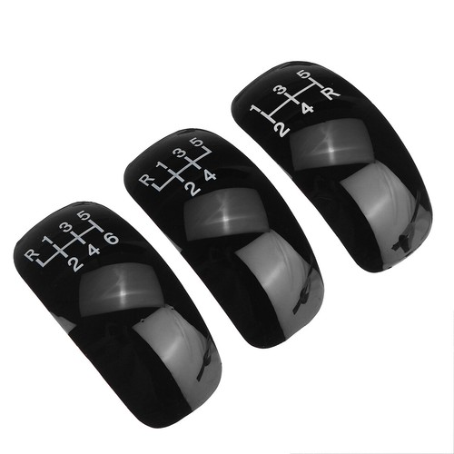 5 6 Speed 3 Cap Manual Gear Shift Knob Shifter Stick Lever Black Red PU Leather - Picture 13 of 16