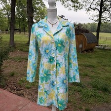 Vintage Cossette Depeche Mode Floral Coat Size 12 Retro 70s Style  Dress Jacket