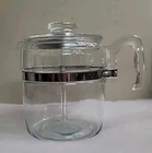 Vintage Pyrex Flameware Glass 6-9 Cup Percolator Coffee Pot Complete - 7759-B