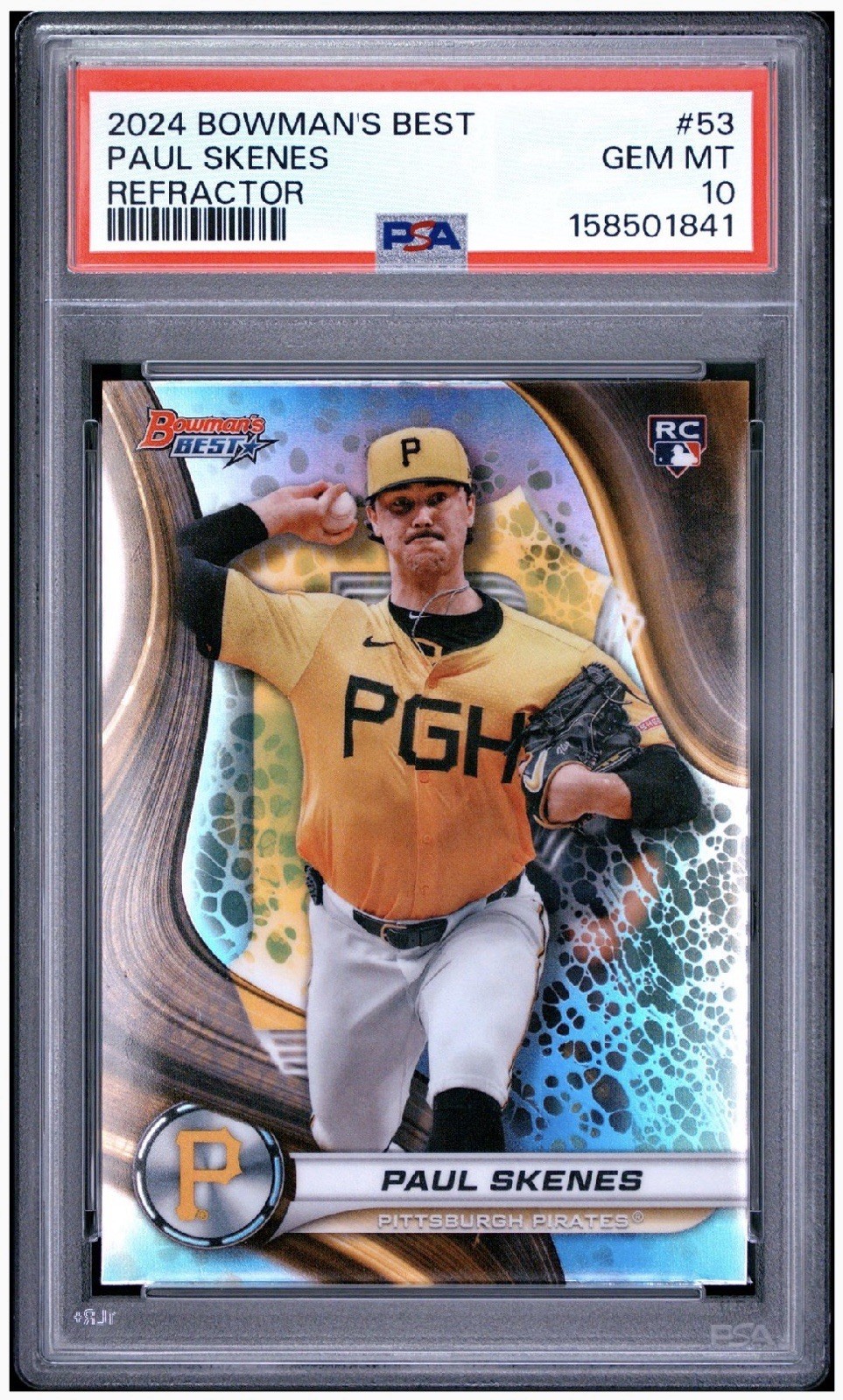 2024 Topps Bowman’s Best Paul Skenes Refractor Rookie Card 53 PSA 10 GEM MINT