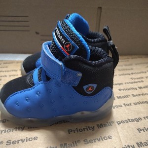NIKE AIR JORDAN SHOES 861434-400 5c JUMPMAN TEAM II KID TODDLER BLUE BLACK BULLS