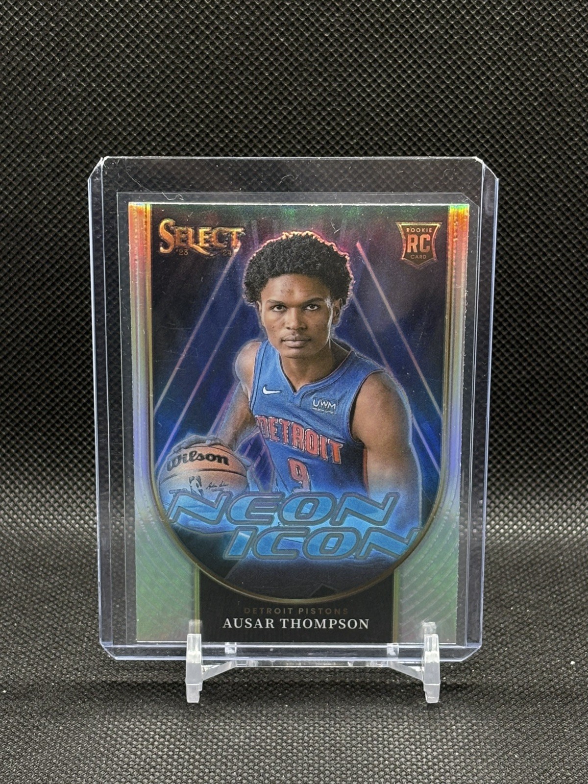 2023-24 Select Ausar Thompson Neon Icon RC Silver Prizm- Detroit Pistons