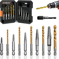Coobeast 11Pcs Screw Extractor Set, Left Hand Drill Bit and Bolt Extractor Kit E