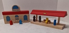 Vtg 1990s Brio Wooden Train Platform 33368 NO box Passenger Station 33378 READ