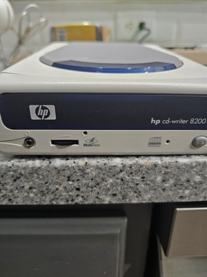 HP CDWriter 8200 Series External USB CD Burner Drive Tested Powers On, w/Cables