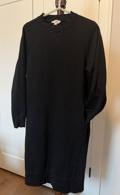 EUC COS Damen Long Sleeve Sweatshirt Dress Women s XS 34 BLACK Knee Length Midi