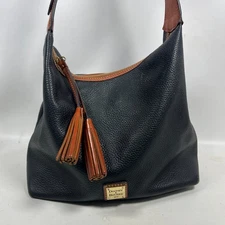DOONEY & BOURKE Bag Pebble Grain Leather Paige Shoulder Strap Hobo Black