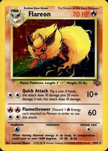 Flareon 3/64 Jungle Holo Rare Unlimited English 1999