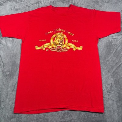 Vintage MGM Metro Goldwyn Mayer T-Shirt Men XL Red Graphic Nutmeg Mills Leo Lion