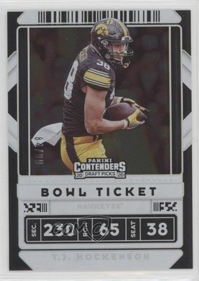 2020 Panini Contenders Draft Picks Bowl Ticket 84/99 TJ Hockenson #93 0i1b