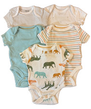 Baby Boy Bodysuits Newborn Short Sleeved Tee Shirts Rompers Clothes Lot Animals