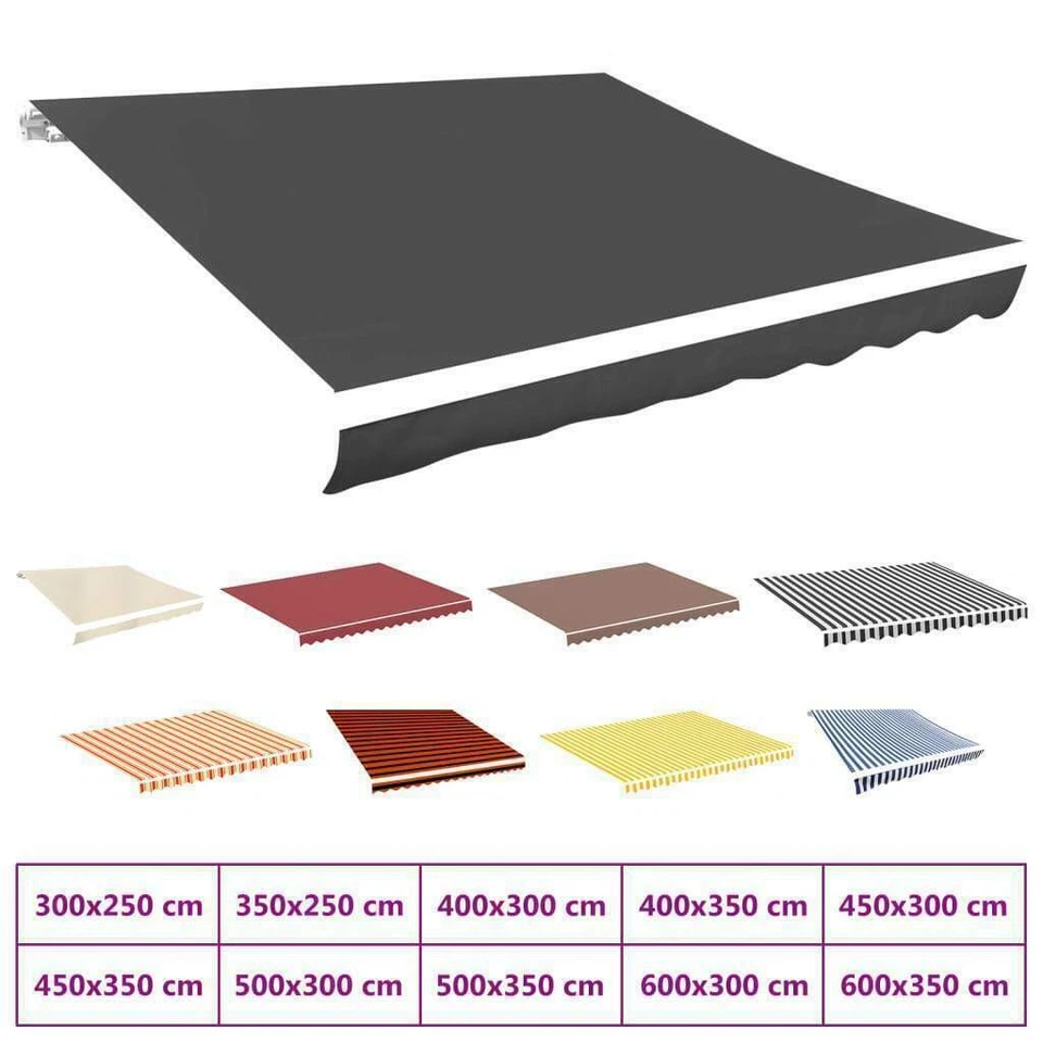 SUNNYDEAL Markisenstoff Markisentuch mit Lenkrad Markisenbespannung Balkonise 3 bis 6m