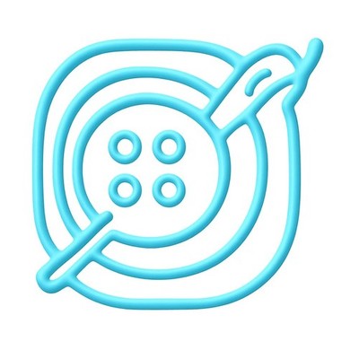 Button and Thread Cookie Cutter & Stamp, Fondant & Clay - 4x3.7
