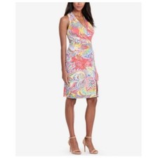 Lauren Ralph Lauren Paisley Jersey Women's Dress Size 6 Sleeveless Knee Length