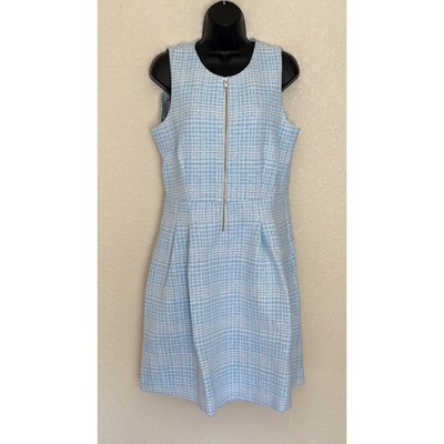 J McLaughlin Womens Dress Sleeveless Catalina Cloth Blue Scuba 1/2 Zip Beach