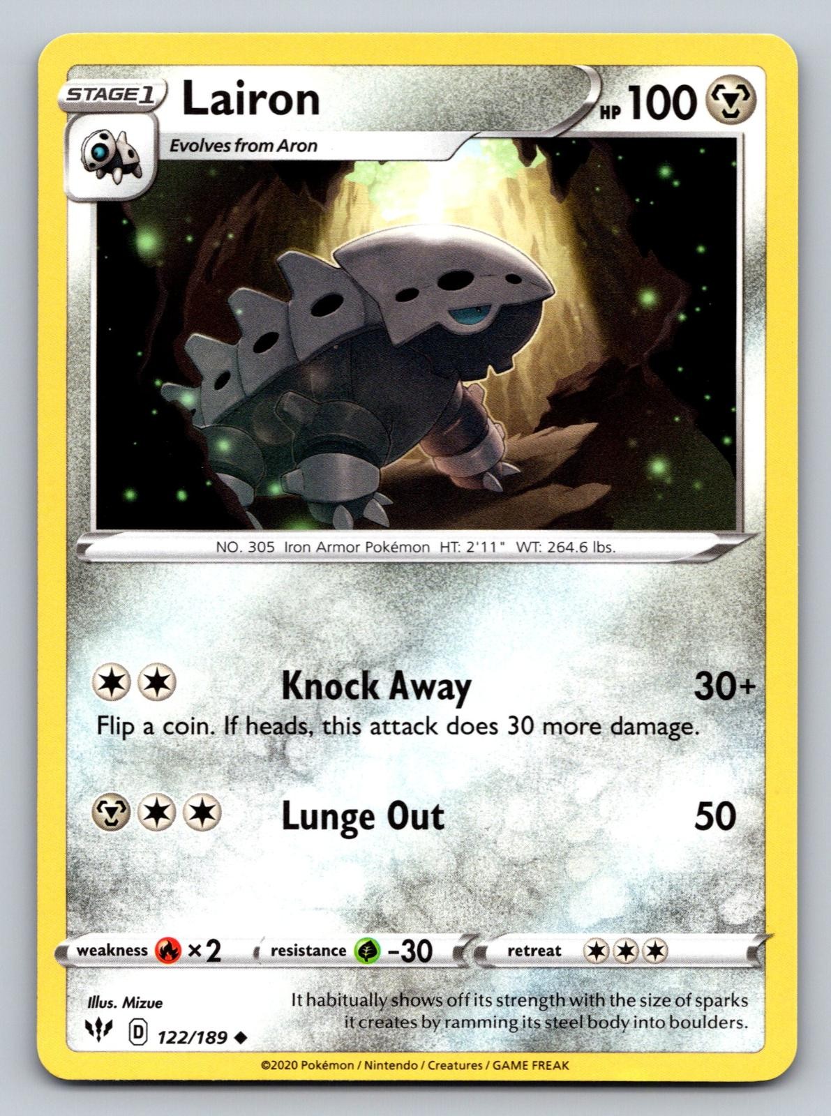 Lairon 122/189 Uncommon Darkness Ablaze Pokemon Lightly Played