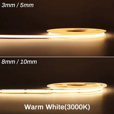 3Mm 5Mm COB LED Strip 12V 24V Dimmable 3000K 4000K 6000K High Density Flexible L