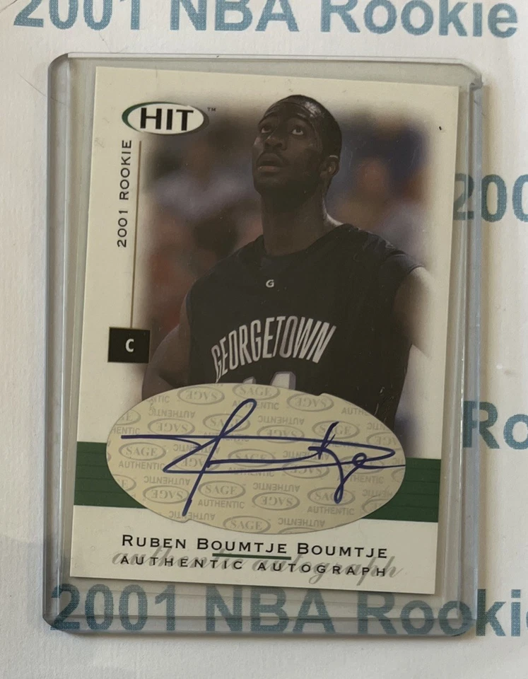 (6) 2001 NBA Rookie Autos Jefferson, Woods, Wright, Boumtie, Dalembert, Hunter Foto 2 de 4