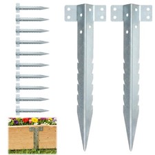 12 Pack Railway Sleeper Brackets,Galvanised Steel Driveway Metal Heavy black