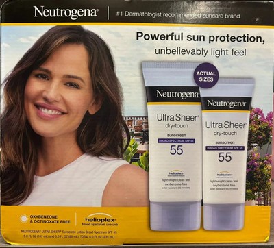 10/2024 Neutrogena Ultra Sheer Dry Touch Sunscreen Lotion 5oz 3oz SPF 55 2 Pack