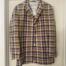Polo by Ralph Lauren Men's Vintage Madras Jacket Made In USA Size Large