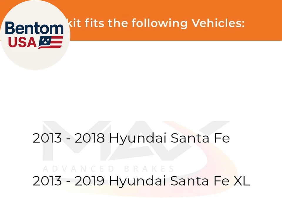 Front & Rear Brake Kit Compatible with 2013 2014 2015 2016 2017 2018 Hyundai San - Image 2 of 4