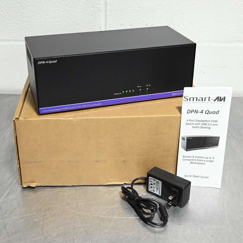 Smart-AVI SM-DPN-4Q 4-Port Quad-Head DisplayPort KVM Switch 4K USB 2.0