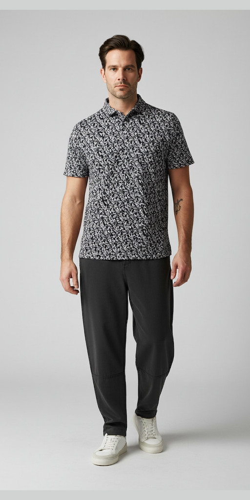 RLX Ralph Lauren Mens MEDIUM Printed Lightweight Airflow Navy Floral Golf Polo thumbnail 2