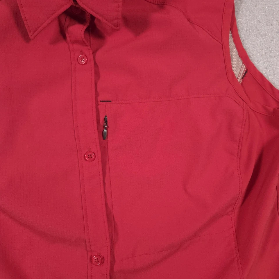 Columbia Shirt Womens Large Red Sleeveless Omni Shade Sun Protection Hiking - Image 4 of 4
