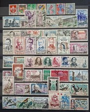 France 1960 Année complète 53 timbres n° 1230 à 1280, Oblitérés, Cote=53€
