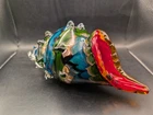 🔥 VINTAGE MURANO GLASS LARGE CONCH SEA SHELL MULTI COLORED HAND BLOWN BEAUTIFUL