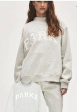 Parke Women's Varsity Mockneck Sweatshirt Gray Oversized Size L/Xl Sold Out NWT