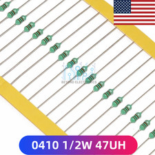 10PCS 0410 1/2W 47uH Axial Inductor ±10% Through Hole Color Ring Fixed Inductor