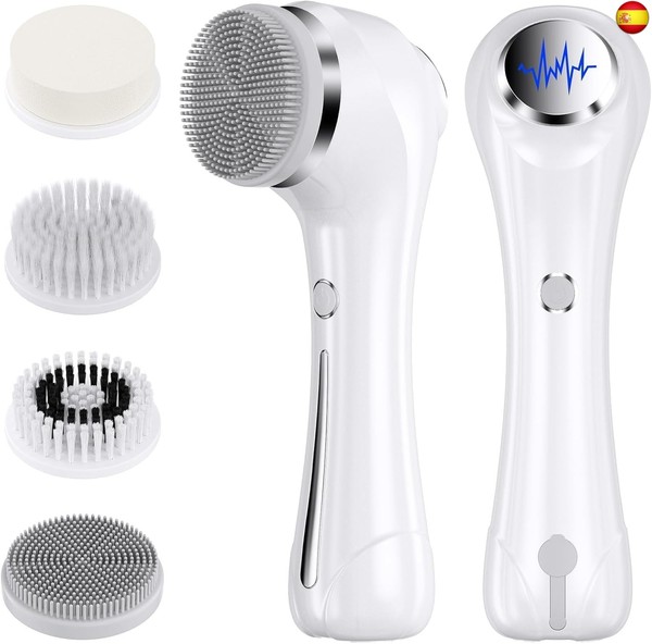 Limpiador Facial Electrico, 3 en 1 Cepillo de Limpieza Facial con 4 cabezales